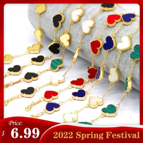 2021 New Hot Sale High Quality Fashion Peach Heart Women Bracelet Party Cute Butterfly Bracelet Four Leaf Clover Jewerly Gift