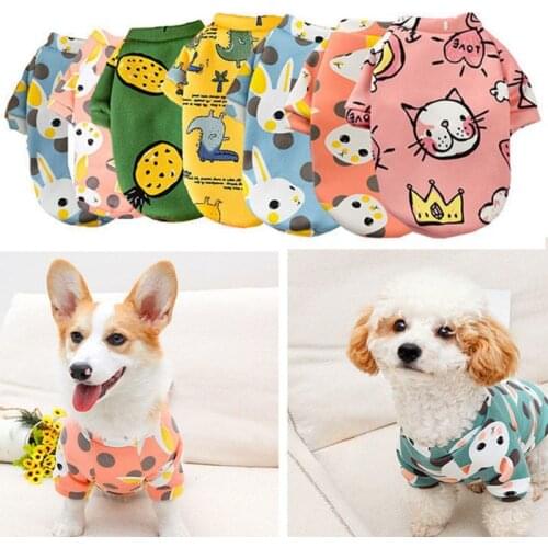 Pet Dog Clothes Cute Animal Printed Hoodie Pet Coat Cotton Soft Pullover Dog Shirt Jacket Sweatshirt Cat Sweater Pets Clothing
