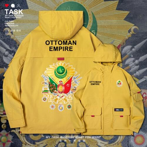 Ottoman Empire National Emblem men jacket hooded mens streetwear printed long sleeve new coat trench coat men autumn clothes