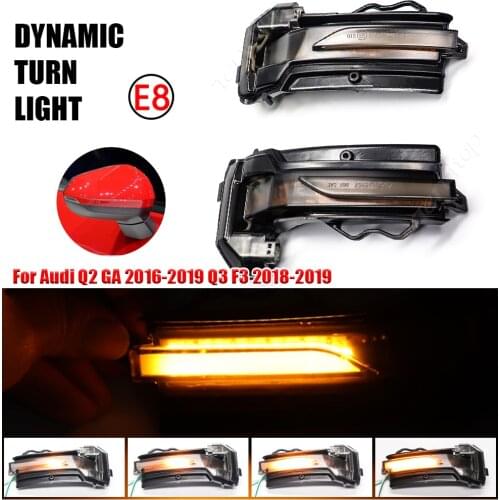 Pair Dynamic LED Blinker Turn Signal Light For Audi Q2 GA Q3 F3 Wing Mirror Indicator Repeater Car Amber