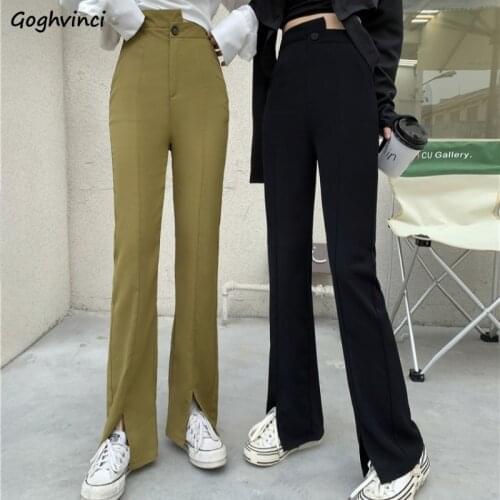 Casual Pants Side-slit Asymmetrical Designer Flare Trousers Womens Personalized Leisure Elegant Chic All-match Stylish Bottoms