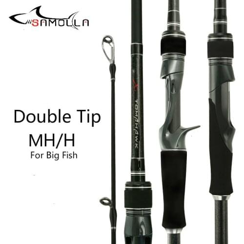 Spinning Casting Strong Fishing Rod Double Tip For Big Fish High Carbon Rod Lure Canne A Peche Carbonne Jigging Peche En Mer Mh