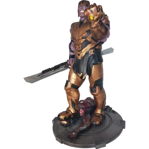 Hasbro Avengers Thanos Vs Iron Man Statue Resin Full-length Action Figure Desk Decoration Collection Model Toy Gift 42cm