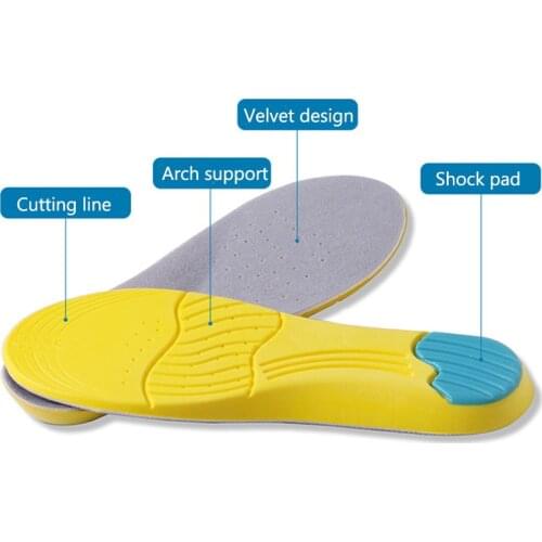 Memory Foam Sports Running Insoles For Foot Arch Vault Shoes Insoles Flat Feet Breathable Men Women Orthopedic Pad