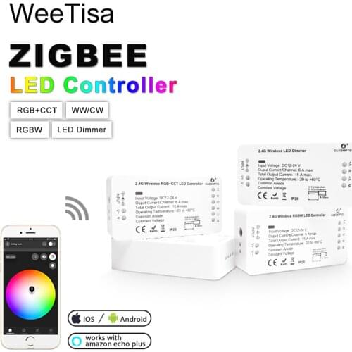 ZIGBEE LED Controller RGB RGBW RGBCCT WW CW DC 12V 24V LED Strip Single Color Dimmer Smart Controller Zll APP Controller