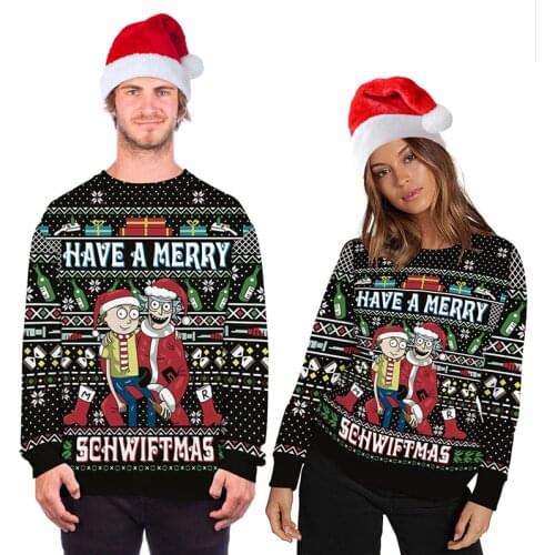 3D Funny Print Ugly Christmas Sweaters Jumpers Men Women Autumn Winter CLothing Tops Pullover Sweatshirt For Xmas Holiday Party