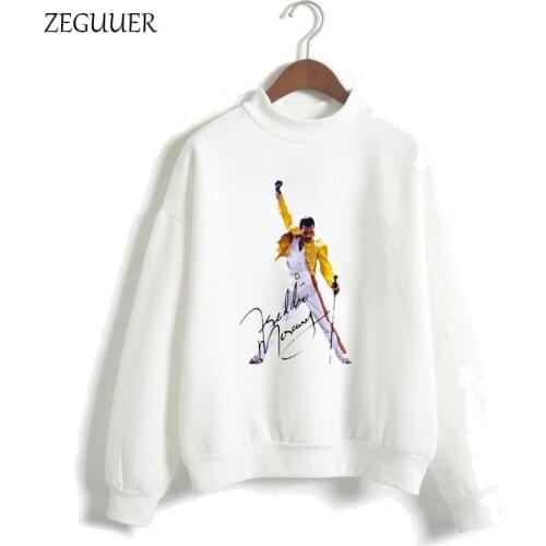 Freddie Mercury Kawaii Hoodies Funny Pink Hoodies Women Harajuku Sweatshirt Clothes Streetwear Fashion Hipster Women Hoodies