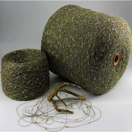 Unique New import 250g High quality Golden Metallic linen Slub Yarn blend fibre Hand Knitting Fine Crochet fancy yarn X3076