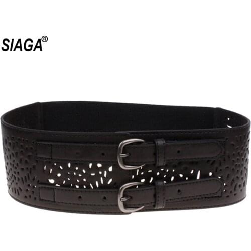 Womens All-match PU Genuine Leather Waistband Belts Waistline for Women Decorative Cummerbunds 7.9cm Width FCO158