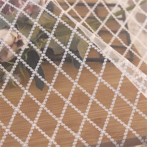 Hard Feeling Diamond-Shaped Mesh Non-Stretch Mesh Lace Fabric DIY Wedding Dress Curtain Background Decorative Fabric