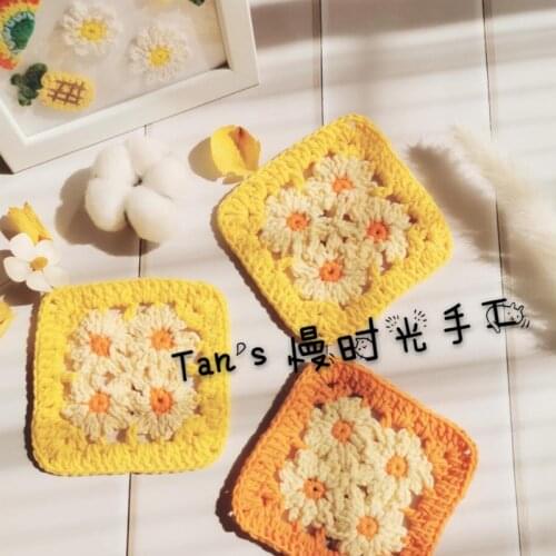 11cm Flower Crochet Coaster Placemat Cup Pad Cartoon Cute Bear Tea Coffee Mat Kitchen Table Decor Wedding Gift