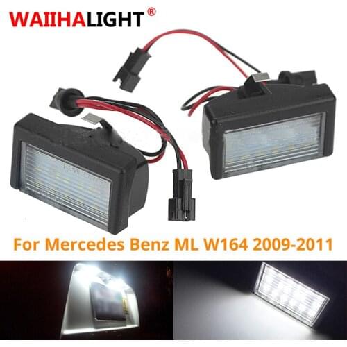 2Pcs Canbus Error Free License Plate Light Number Lamp For Benz Mercedes W164 ML 2009-2011 Exterior Light Accessories DC12V