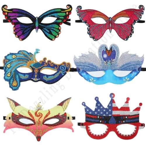 5D DIY Diamond Painting Cross Stitch Kits Venetian Masquerade Mask Wedding Event Christmas Ball Costume Party Masks Butterfly