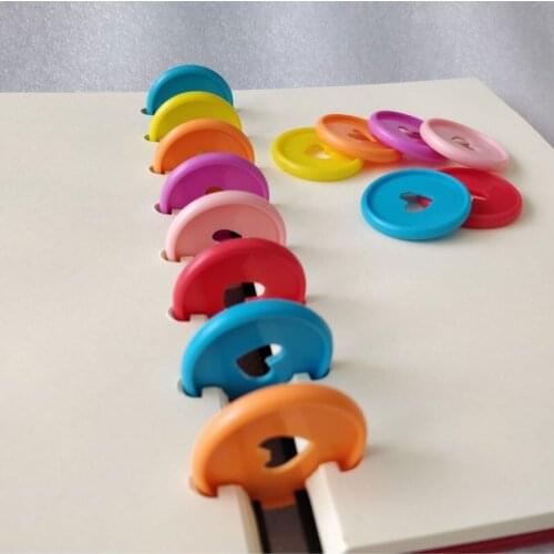 6pcs 3.5CM Colorful Heart Binder Rings Mushroom Hole Loose Leaf Ring Round Binding Plastic Disc Buckle Hoop DIY Binder Notebook