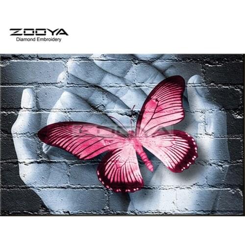 ZOOYA Diamond Embroidery 5D DIY Diamond Painting The Hands of Butterflies Diamond Painting Cross Stitch Rhinestone Mosaic BJ1856