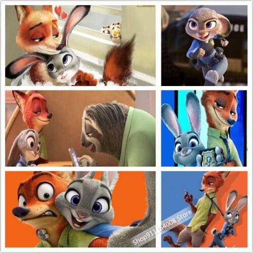 Disney Zootopia Diamond Painting Home Decoration Full Drill Square Embroidery Rhinestone Picture Handcraft Kit Cross Stitch Gift