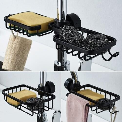 Aluminum Basket Shelf Adjustable Faucet Drainage Bathroom Shelf Single Layer Storage For Shampoo Soap Shower Storage Rack Holder