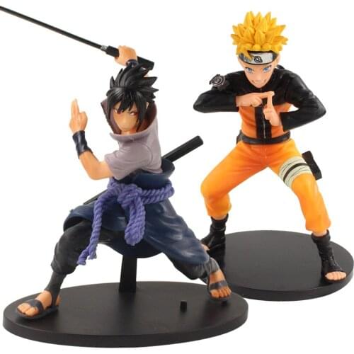 18-19cm Anime Naruto Shippuden Uchiha Sasuke Battle Statue PVC Action Figure Toys Collectible Model Doll For Children Gift