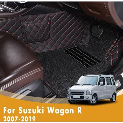 RHD Car Floor Mats For Suzuki Wagon R 2019 2018 2017 2016 2015 2014 2013 2012 2011 2010 2009 2008 2007 Double Layer Wire Loop