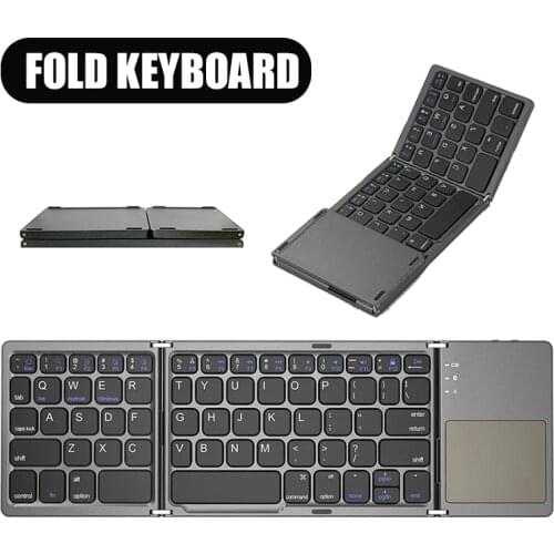 Wireless Foldable iPad Bluetooth Keyboard PC Laptop keyboard Touchpad For iPhone Samsung Xiaomi Tablet Mobile Phone Computer