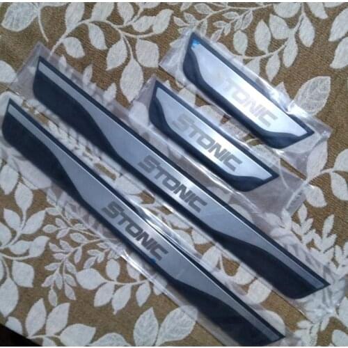 For kia stonic 2018 2019 2020 Stainless Door Sills Kick Plates Protector Car Styling Accessories 4pcs