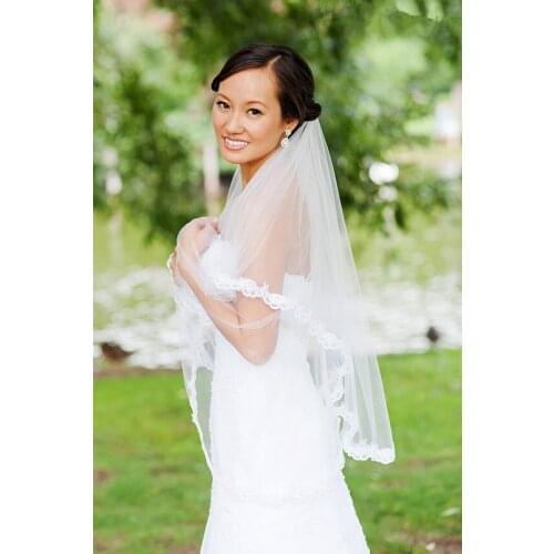 New soft weddiing veil 2 layer 70cm/90cm fingertip veil white ivory bridal veil with metal comb