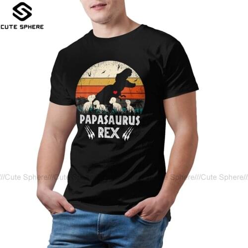 T-Rex T Shirt Papasaurus Shirt T Rex Papa Saurus Dinosaur T-Shirt Short Sleeve Awesome Tee Shirt Print Tshirt