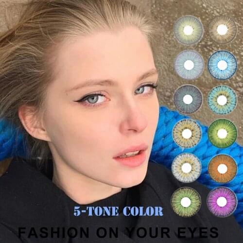 Hotsale NEWYORK PRO Series 5Tones Contact Lenses Green Gray Brown Colors Contact Lens 100% Cover deep eyes Color Contact Lenses
