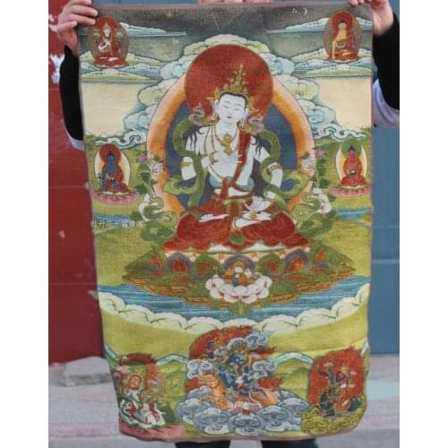 Exquisite Chinese collection embroidery Bodhisattva picture Auspicious Thangka