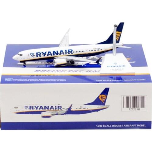 Diecast 1:200 Scale B737-8MAX EI-HAW RYANAIR Planes Model Airplanes Airlines Alloy Aircraft Plane Collectible Model Souvenir