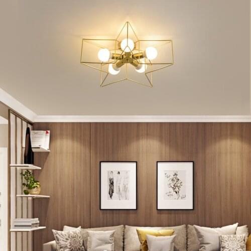 Bedroom Creative Study Ceiling Lamp Modern Minimalist Lighting Five-pointed Star Personality Decoration Master Bedroom
