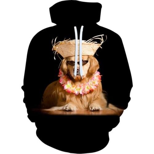 Spring and Autumn Manufacturers New Cute Animal Dog Digital 3D Printing Hooded Men and Women Couple Jacket