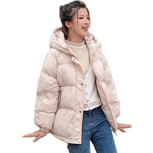 Hooded Women Winter Down Jacket Coat Plus Size 2XL Short Thicken Warm Cotton Padded Winter Coat Womens Clothing