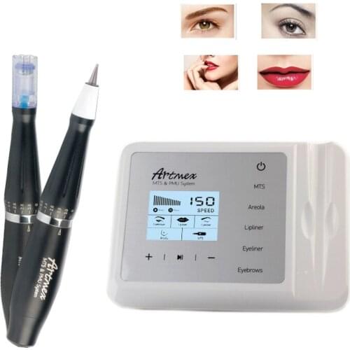 NEW Artmex V9 Eye Brow Lip Rotary Pen Permanent Makeup Tattoo Machine MTS PMU System With V9 Tattoo Needle