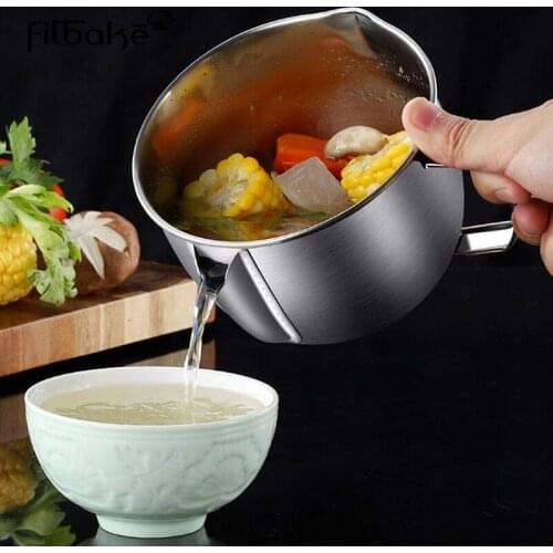 Sauce Oil Soup Separator Stainless Steel Oiler Filter Strainer Bowl With Handle Kitchen Grease Cooking Oil Soup Strainer Tool
