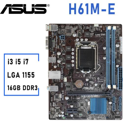 ASUS H61M-K motherboard 100% Original Core i7 i5 i3 intel LGA 1155 DDR3 PCI-E 3.0 USB2.0 16GB VGA SATA Desktop Mainboard Used