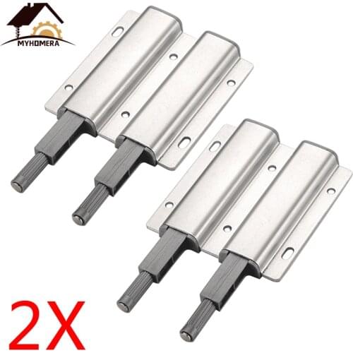 Myhomera 2X Double Strong Push to Open Magnetic Cabinet Catches Door Touch Drawer Stop Damper Buffer Pulls Aluminum Case