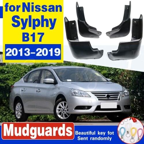 Set Car Mud Flaps For 2013-2017 Nissan Sentra Sylphy B17 Pulsar Sedan Splash Guards Mud Flap Mudguards Fender 2014 2015 2016