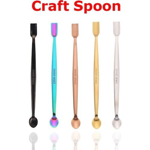 Stainless Steel Craft Spoon Rectangle Round Shaped Heads for DIY Craft Design Sequins Embossing Powder Pieces Embellishment 2021