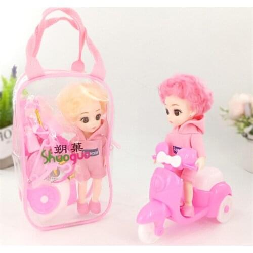 New 16cm BJD Doll 13 Movable Joints 1/12 Motorcycle Riding Doll 3D Eyes Fashion DIY Dress Up Girl Toys Best Gift for Childrens