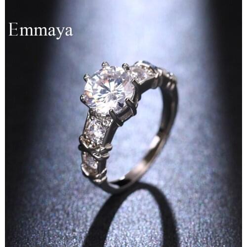 Emmaya New Arrival Round Knot Shape Ring With Six Claws Cubic Zircon Noble Jewelry For Women Elegant Dress-up In Dinner