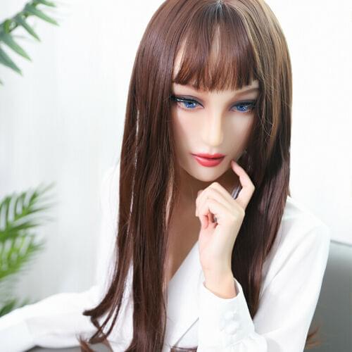 KnowU Realistische Permantent Make-up Kopfbedeckung Crossdresser Kiesel Gel Transgender Cosplay Femalemask
