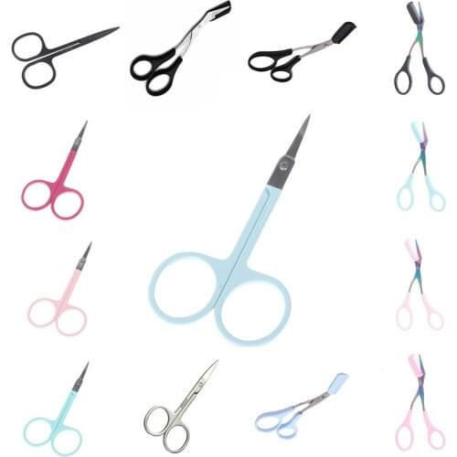 Eyebrow Nose Hair Scissors Cut Manicure Facial Trimming Tweezer Makeup Beauty Tool Small Nail Tools