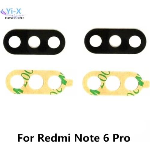 10pcs/lot Lens For Xiaomi Mi Redmi Note 6 Pro Rear Back Glass Camera Lens with Adhesive sticker