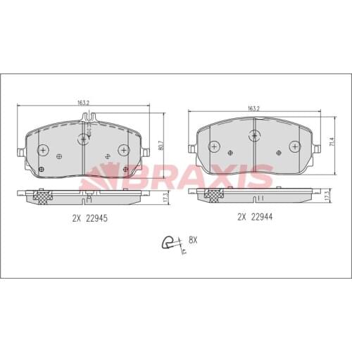 BRAKE BALATASI FRONT W177 18 W247 18 CITROEN C118 19 A0004202205