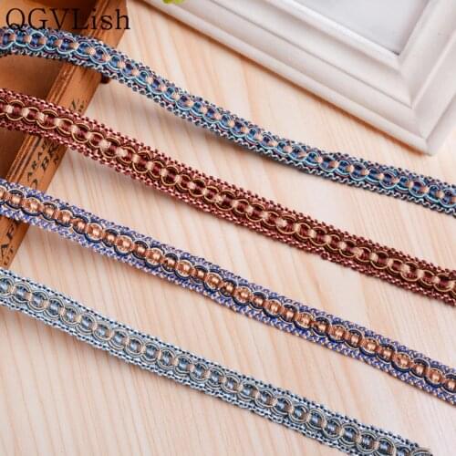 QGVLish 12M/lot 1.7cm Wide Curtain Lace Trim Ribbon Belt DIY Sewing Pillow Sofa Clothes Braid Trims Fabric Curtain Accessories