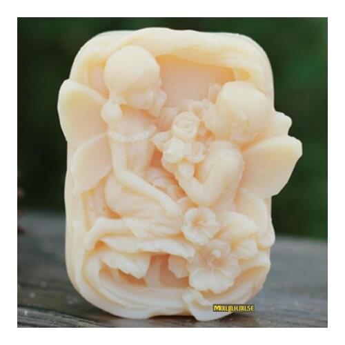 Silica gel mould silicone mold for handmade soap/cake/chocolate/candel/cooking tool ,DIY, angel boy and girl