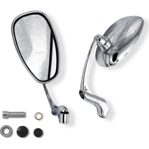 Vintage Motorcycle Cafe Racer Universal Motorbike Backview Rearview Silver Mirror