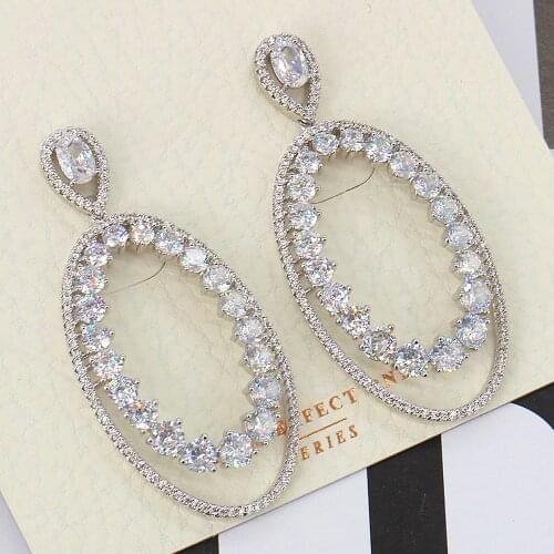 TIRIM Multicolor Crystal Dangle Earrings for Women Trendy Jewelry Charm Cubic Zirconia Womens Earing New Arrivals 2020