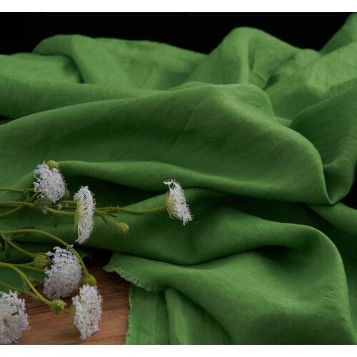 High quality flax patchwork Grass green tissus High-end gowns, dresses, trousers, shirts and jackets fabric